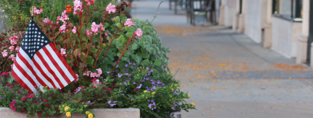 flowers on Raritan Avenue in Highland Park, New Jersey