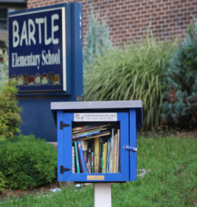 little free library in front of Bartle School